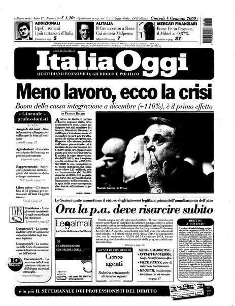 Italia oggi : quotidiano di economia finanza e politica